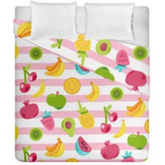 Tropical-fruits-berries-seamless-pattern Duvet Cover Double Side (california King Size) by Salman4z