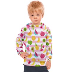 Tropical-fruits-berries-seamless-pattern Kids  Hooded Pullover by Salman4z