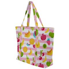 Tropical-fruits-berries-seamless-pattern Zip Up Canvas Bag by Salman4z