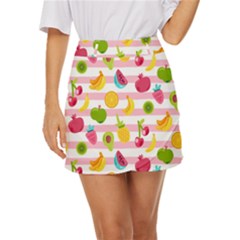 Tropical-fruits-berries-seamless-pattern Mini Front Wrap Skirt by Salman4z