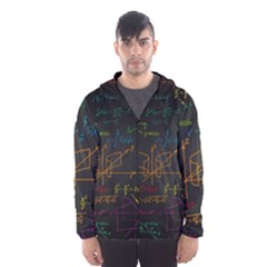 Mathematical-colorful-formulas-drawn-by-hand-black-chalkboard Men s Hooded Windbreaker by Salman4z