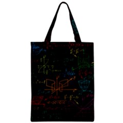 Mathematical-colorful-formulas-drawn-by-hand-black-chalkboard Zipper Classic Tote Bag by Salman4z