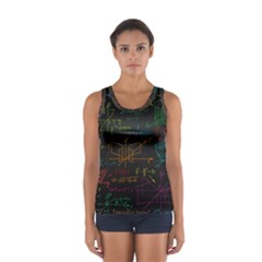 Mathematical-colorful-formulas-drawn-by-hand-black-chalkboard Sport Tank Top  by Salman4z