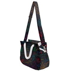 Mathematical-colorful-formulas-drawn-by-hand-black-chalkboard Rope Handles Shoulder Strap Bag by Salman4z