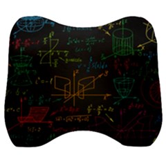 Mathematical-colorful-formulas-drawn-by-hand-black-chalkboard Velour Head Support Cushion by Salman4z