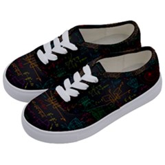 Mathematical-colorful-formulas-drawn-by-hand-black-chalkboard Kids  Classic Low Top Sneakers by Salman4z