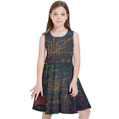 Mathematical-colorful-formulas-drawn-by-hand-black-chalkboard Kids  Skater Dress by Salman4z