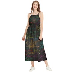 Mathematical-colorful-formulas-drawn-by-hand-black-chalkboard Boho Sleeveless Summer Dress by Salman4z