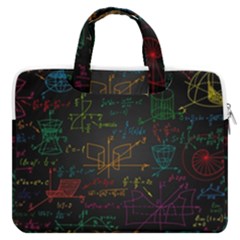 Mathematical-colorful-formulas-drawn-by-hand-black-chalkboard Macbook Pro 16  Double Pocket Laptop Bag  by Salman4z