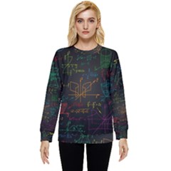 Mathematical-colorful-formulas-drawn-by-hand-black-chalkboard Hidden Pocket Sweatshirt by Salman4z