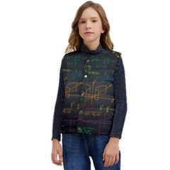 Mathematical-colorful-formulas-drawn-by-hand-black-chalkboard Kid s Short Button Up Puffer Vest	 by Salman4z