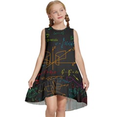 Mathematical-colorful-formulas-drawn-by-hand-black-chalkboard Kids  Frill Swing Dress by Salman4z