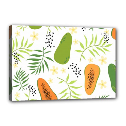 Seamless-tropical-pattern-with-papaya Canvas 18  X 12  (stretched) by Salman4z