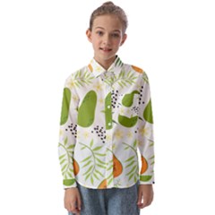 Seamless-tropical-pattern-with-papaya Kids  Long Sleeve Shirt by Salman4z