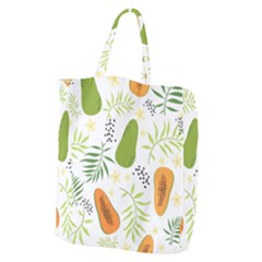 Seamless-tropical-pattern-with-papaya Giant Grocery Tote by Salman4z