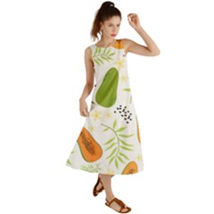 Seamless-tropical-pattern-with-papaya Summer Maxi Dress by Salman4z