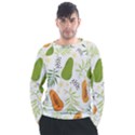 Seamless-tropical-pattern-with-papaya Men s Long Sleeve Raglan Tee View1