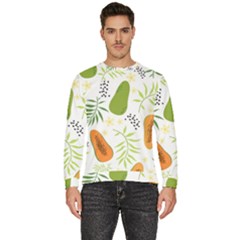 Seamless-tropical-pattern-with-papaya Men s Fleece Sweatshirt by Salman4z