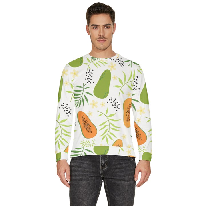 Seamless-tropical-pattern-with-papaya Men s Fleece Sweatshirt