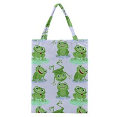 Cute-green-frogs-seamless-pattern Classic Tote Bag by Salman4z