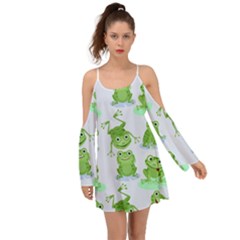 Cute-green-frogs-seamless-pattern Boho Dress by Salman4z