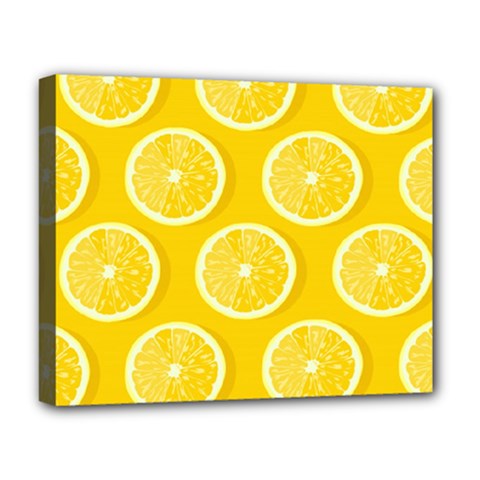 Lemon-fruits-slice-seamless-pattern Deluxe Canvas 20  X 16  (stretched) by Salman4z