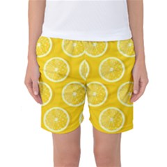 Lemon-fruits-slice-seamless-pattern Women s Basketball Shorts by Salman4z