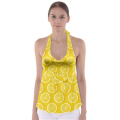 Lemon-fruits-slice-seamless-pattern Babydoll Tankini Top by Salman4z