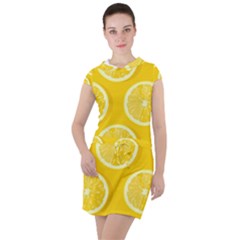 Lemon-fruits-slice-seamless-pattern Drawstring Hooded Dress by Salman4z