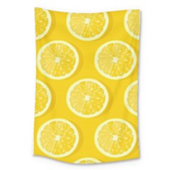 Lemon-fruits-slice-seamless-pattern Large Tapestry by Salman4z