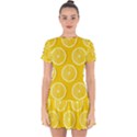 Lemon-fruits-slice-seamless-pattern Drop Hem Mini Chiffon Dress View1