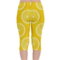 Lemon-fruits-slice-seamless-pattern Velvet Capri Leggings  View2