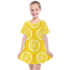 Lemon-fruits-slice-seamless-pattern Kids  Smock Dress by Salman4z