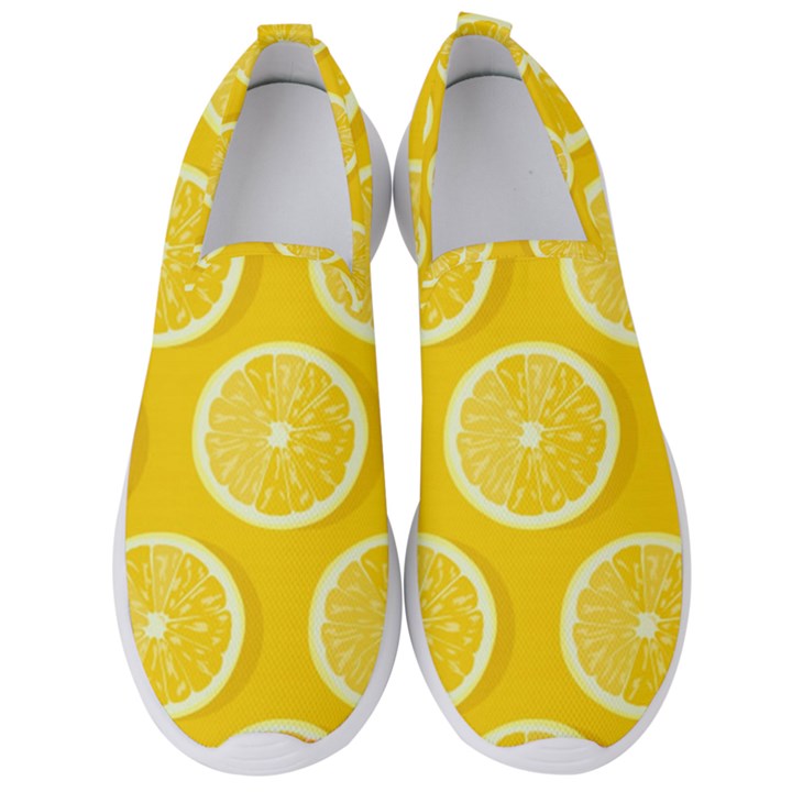 Lemon-fruits-slice-seamless-pattern Men s Slip On Sneakers