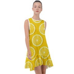 Lemon-fruits-slice-seamless-pattern Frill Swing Dress by Salman4z