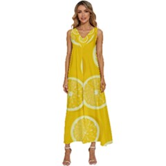 Lemon-fruits-slice-seamless-pattern V-neck Sleeveless Loose Fit Overalls by Salman4z