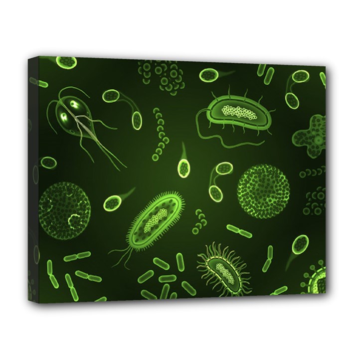 Bacteria-virus-seamless-pattern-inversion Canvas 14  x 11  (Stretched)