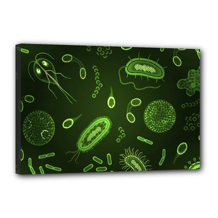 Bacteria-virus-seamless-pattern-inversion Canvas 18  x 12  (Stretched)