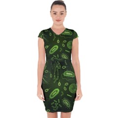 Bacteria-virus-seamless-pattern-inversion Capsleeve Drawstring Dress  by Salman4z