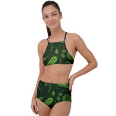 Bacteria-virus-seamless-pattern-inversion High Waist Tankini Set by Salman4z