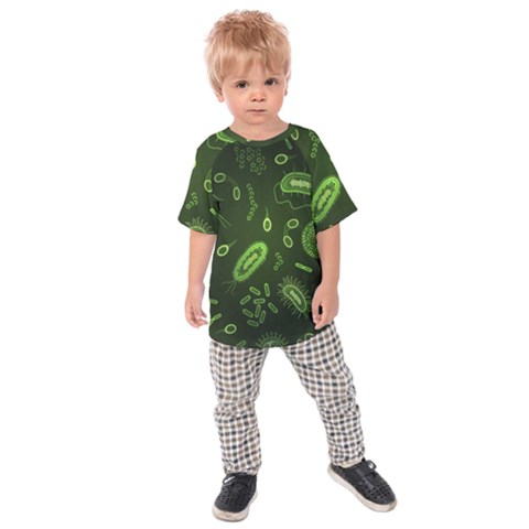 Bacteria-virus-seamless-pattern-inversion Kids  Raglan Tee by Salman4z