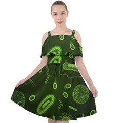 Bacteria-virus-seamless-pattern-inversion Cut Out Shoulders Chiffon Dress by Salman4z