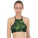 Bacteria-virus-seamless-pattern-inversion Racer Front Bikini Top View1