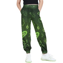 Bacteria-virus-seamless-pattern-inversion Kids  Elastic Waist Pants by Salman4z