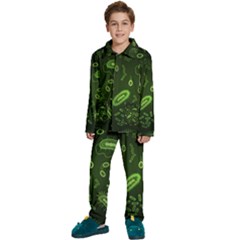 Bacteria-virus-seamless-pattern-inversion Kids  Long Sleeve Velvet Pajamas Set by Salman4z