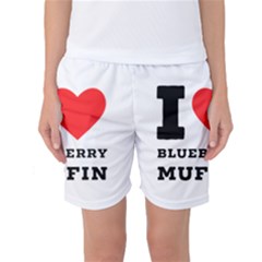 I Love Blueberry Muffin Women s Basketball Shorts by ilovewhateva