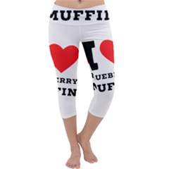 I Love Blueberry Muffin Capri Yoga Leggings by ilovewhateva