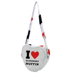 I Love Blueberry Muffin Heart Shoulder Bag by ilovewhateva