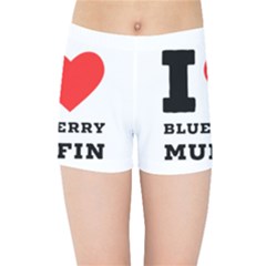 I Love Blueberry Muffin Kids  Sports Shorts by ilovewhateva