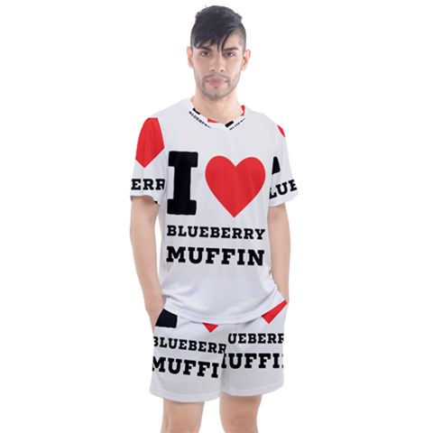 I Love Blueberry Muffin Men s Mesh Tee And Shorts Set by ilovewhateva